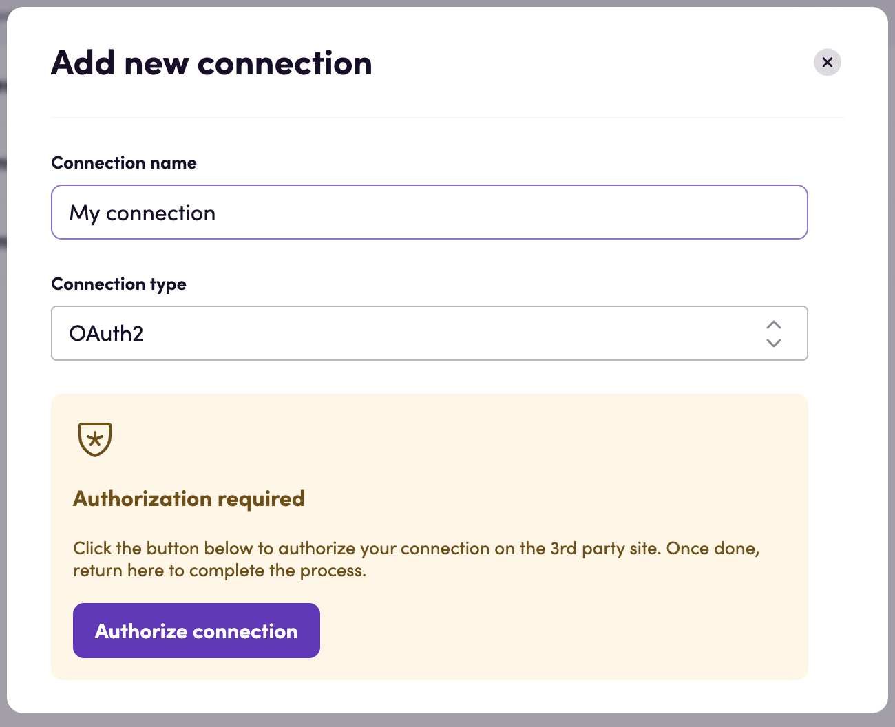 OAuth2 connection