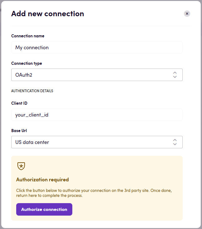 OAuth2 connection