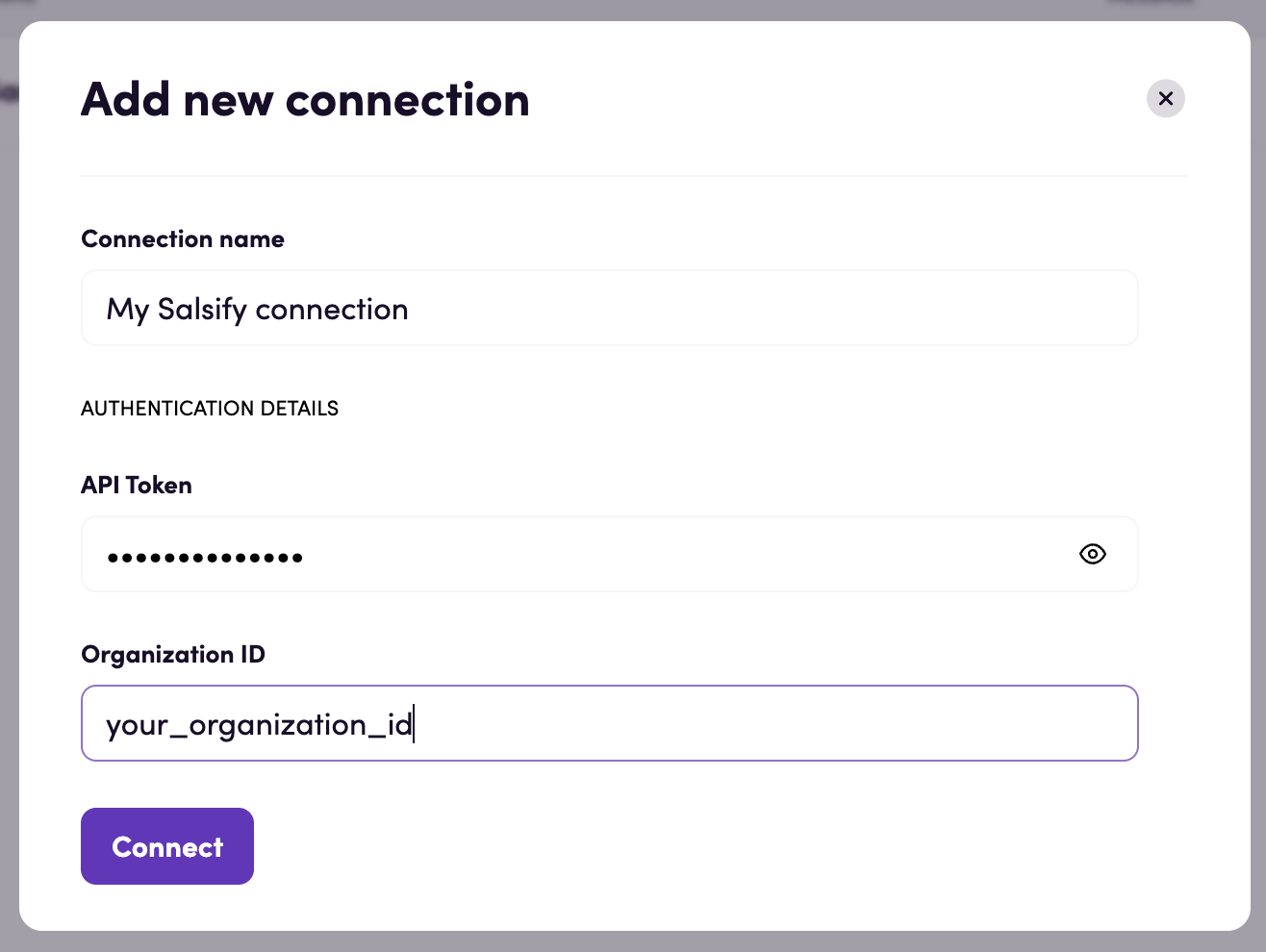 Connecting using API Token