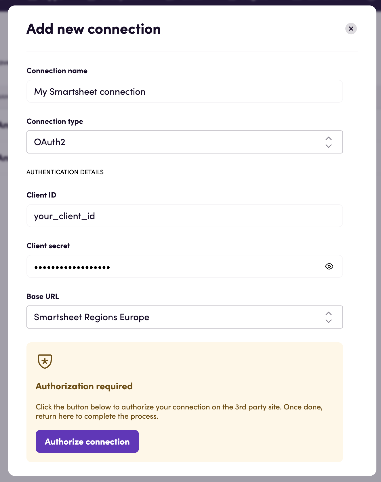 OAuth connection