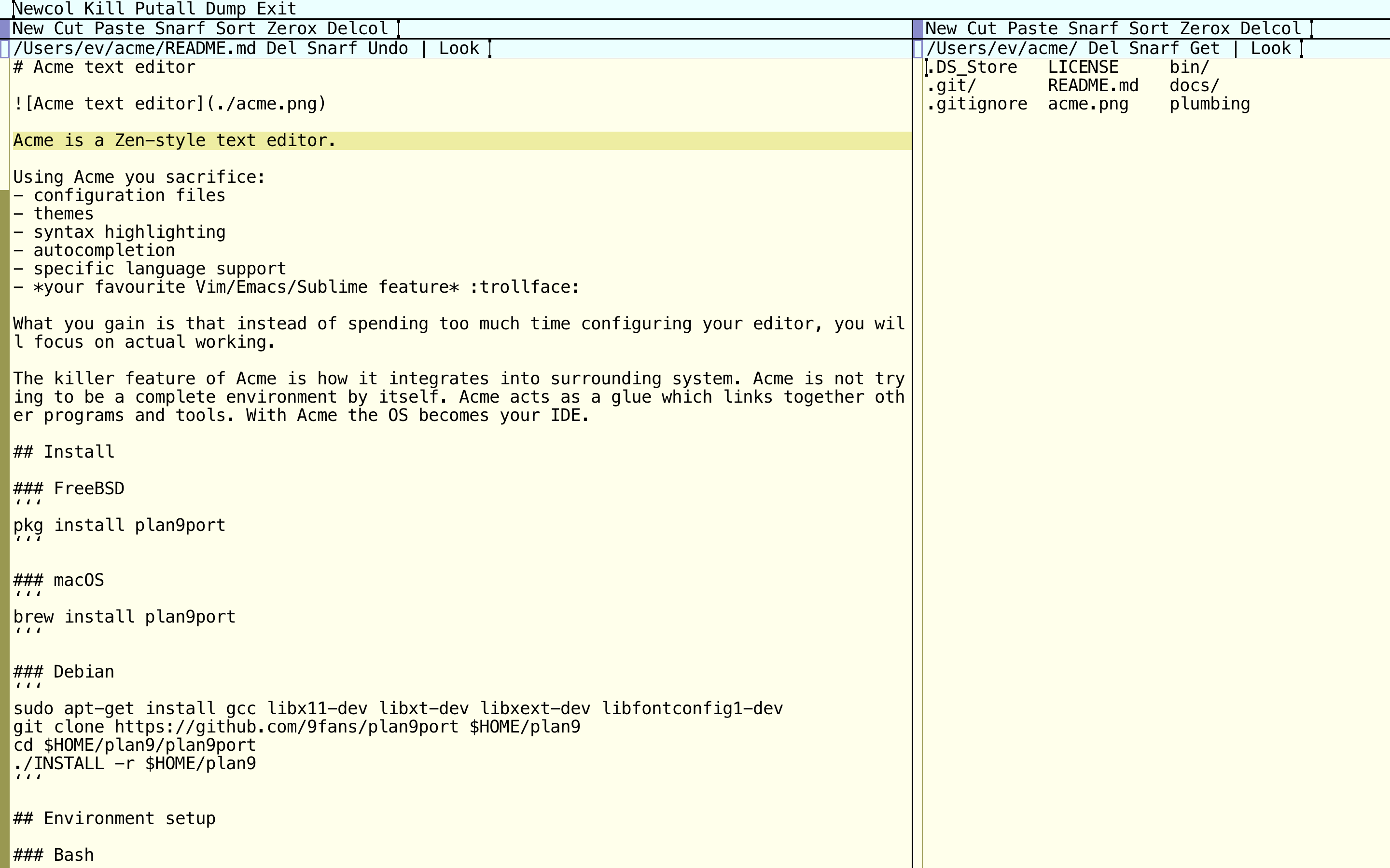 Acme text editor