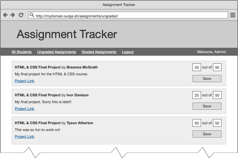 Graded Assignments