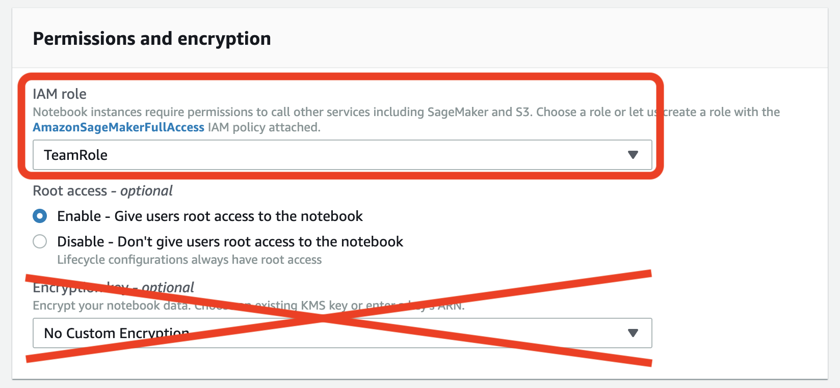 Fill notebook instance