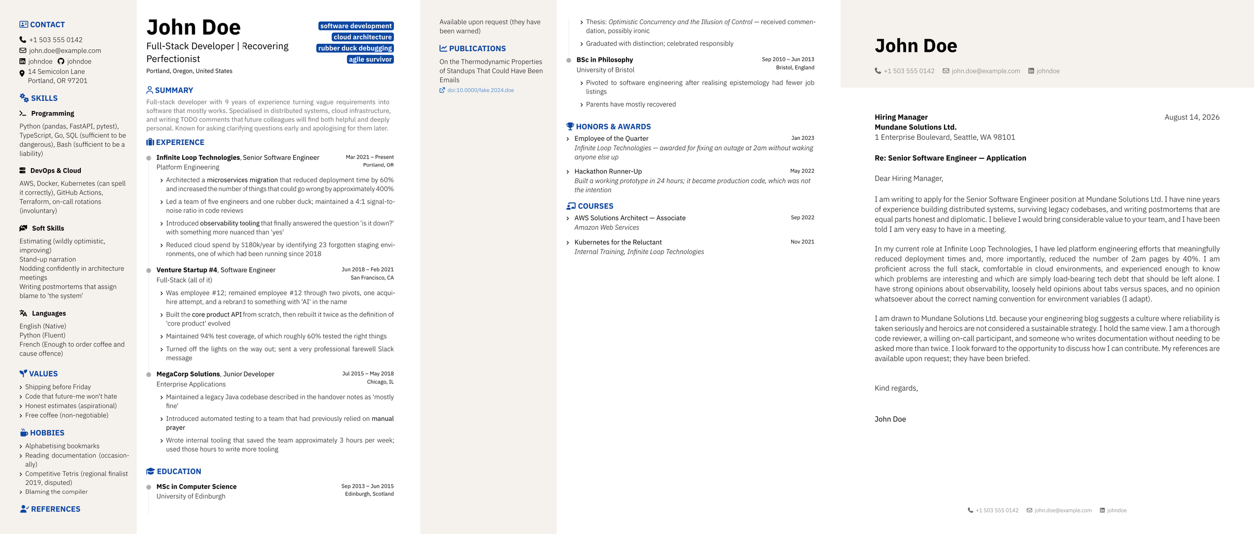 polycv - CV and cover-letter preview