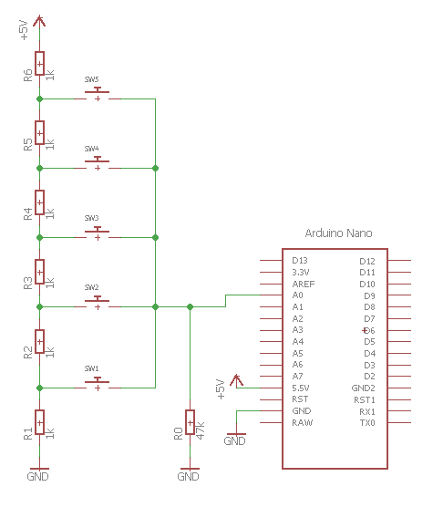 Basic schematic with 3 buttons