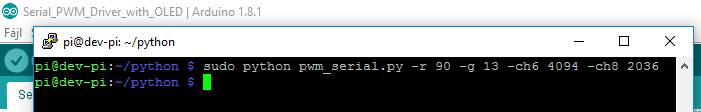 Send pwm commands from raspberryPi with attached python script