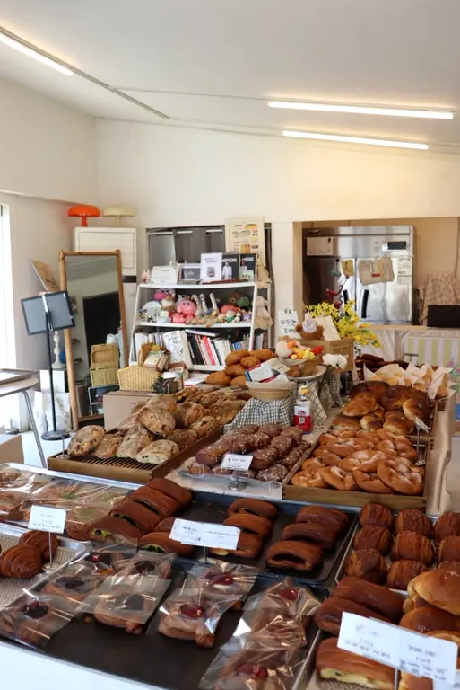 Bakery interior bread display counter