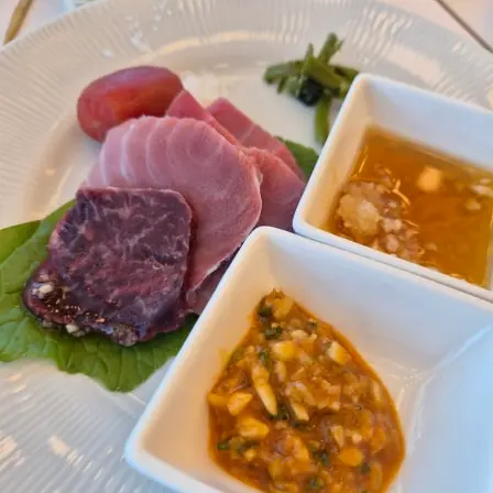 Premium sashimi and meat platter
