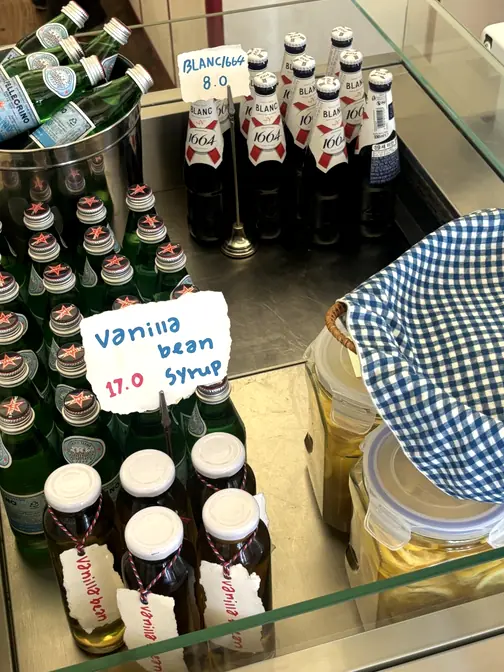 Selection of bottled water and beer