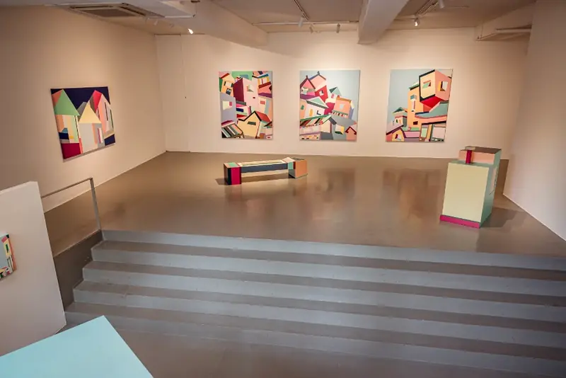 Modern architectural interior of art gallery