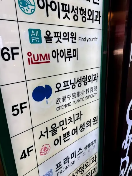 Clinic floor directory signage board