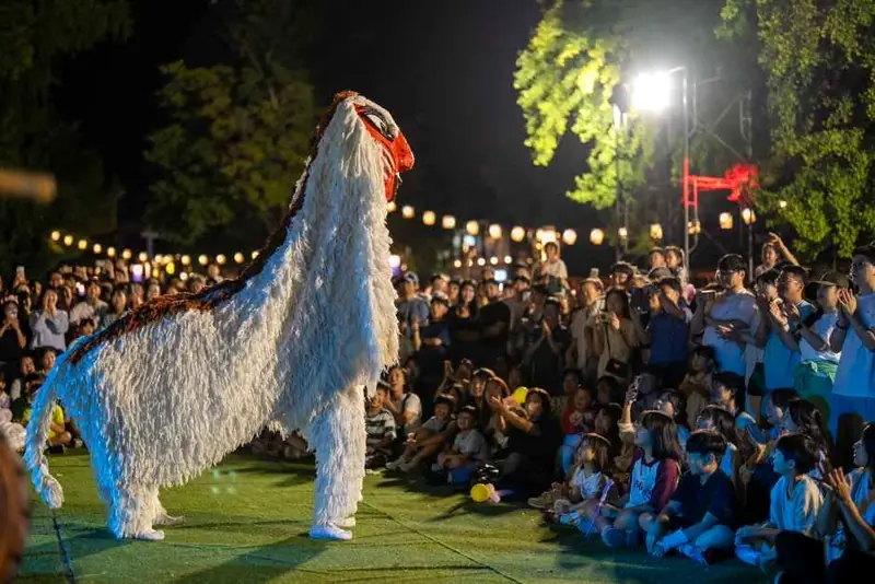 夜の伝統生物パフォーマンス祭り
