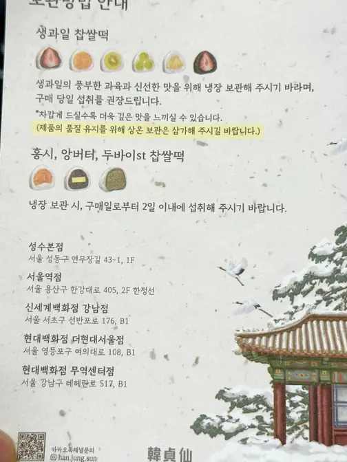 Mochi storage guide branch information