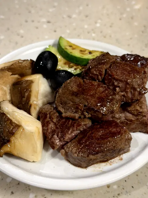 Grilled Hanwoo beef with roasted vegetables