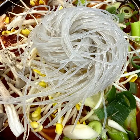 Spicy Korean stew with noodles