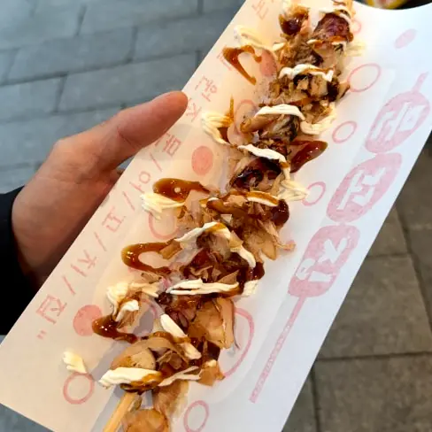 Jeonju skewer with bonito flakes