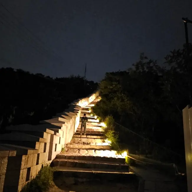 Naksan Park illuminated fortress stairs