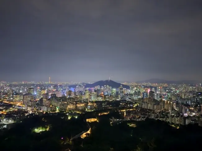 Seoul city night view panorama