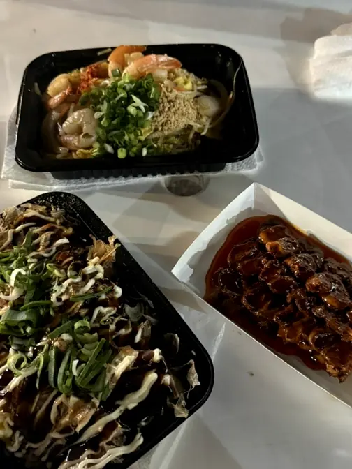 Variety of night market street foods
