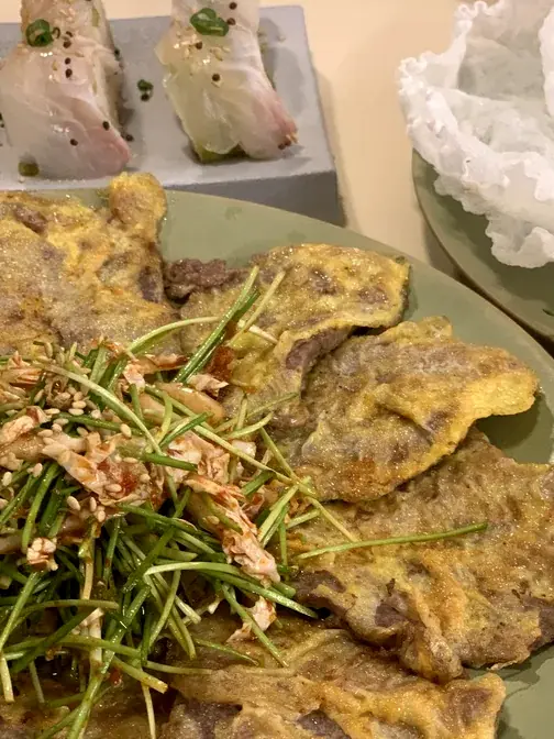 Korean beef pancakes with leeks