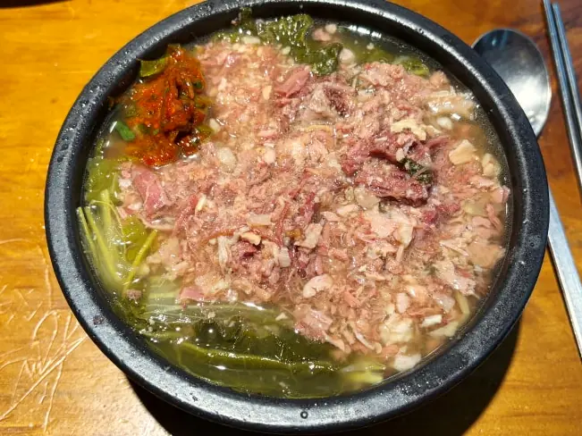 Close up of hearty soup