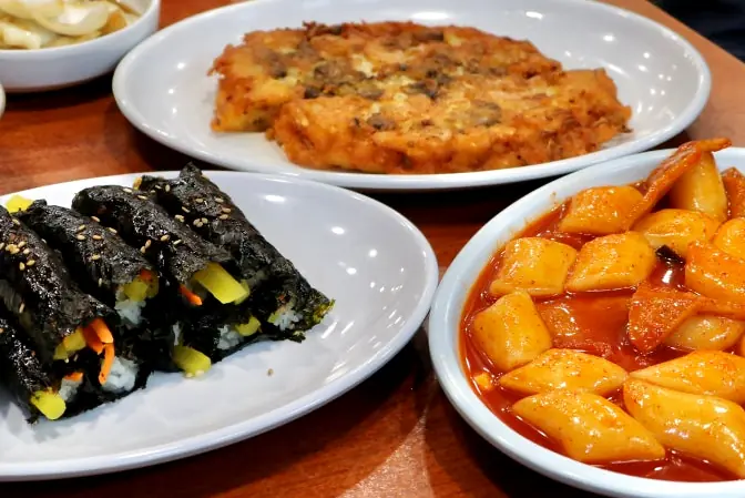 Korean street food table feast spread
