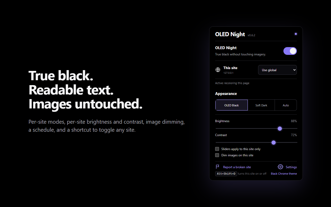 The OLED Night popup