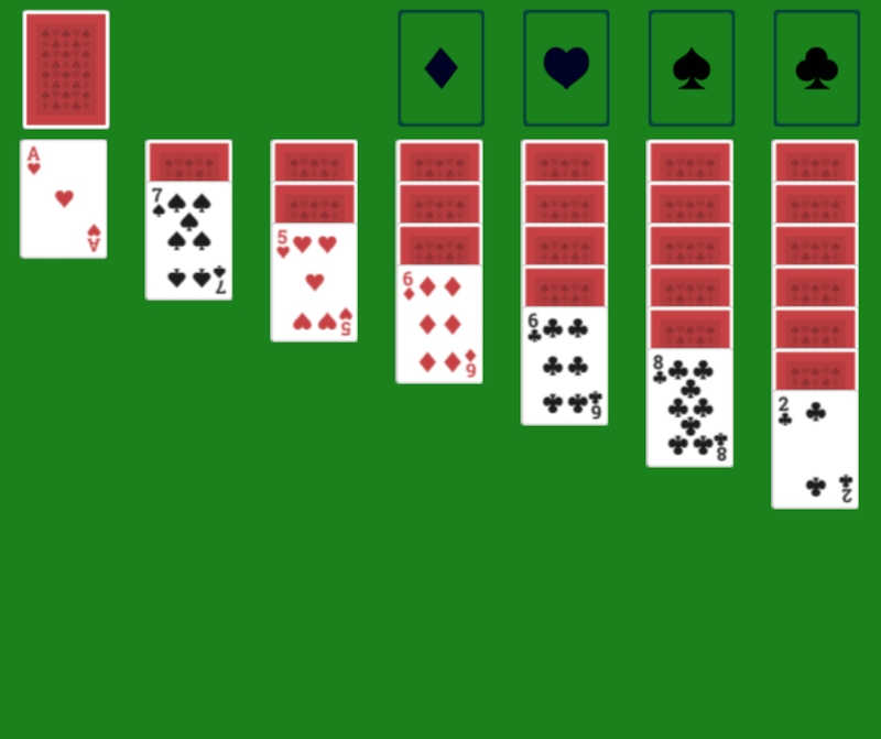 Screenshot of Patience card game with Phazer