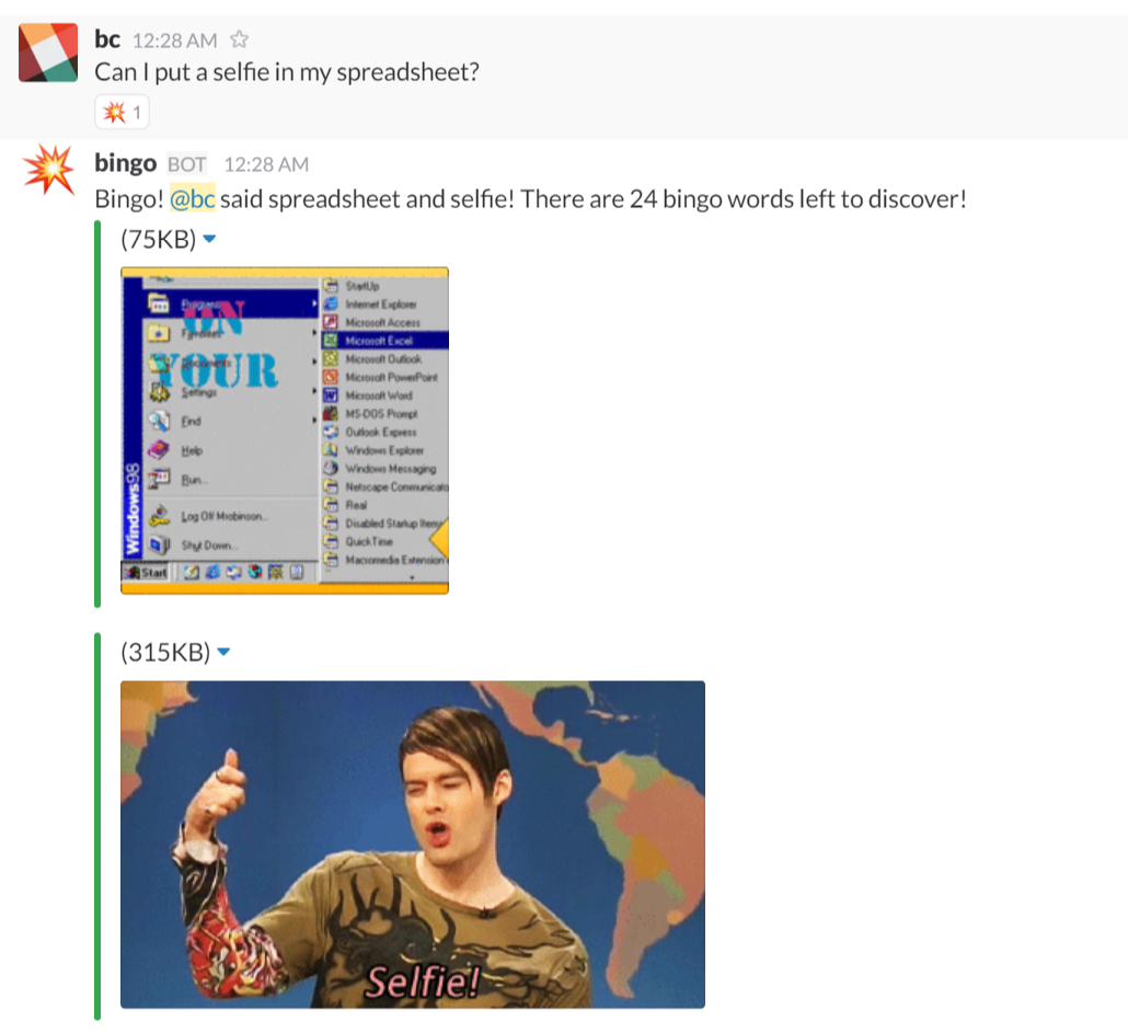 Slack bingo