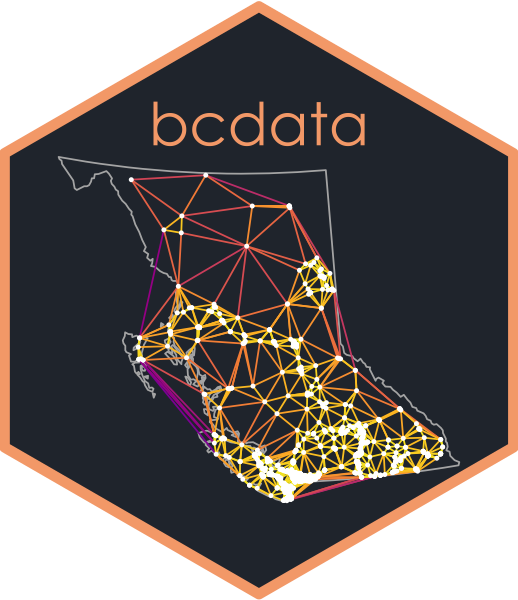 bcdata R package hexagon-shaped logo