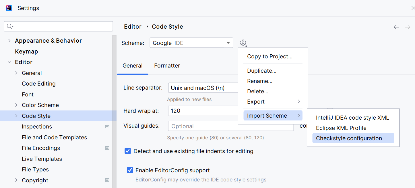 intellij code style