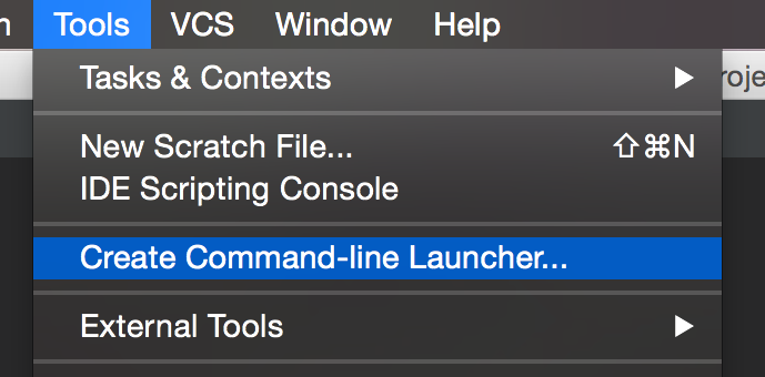 create command line launcher for android studio mac