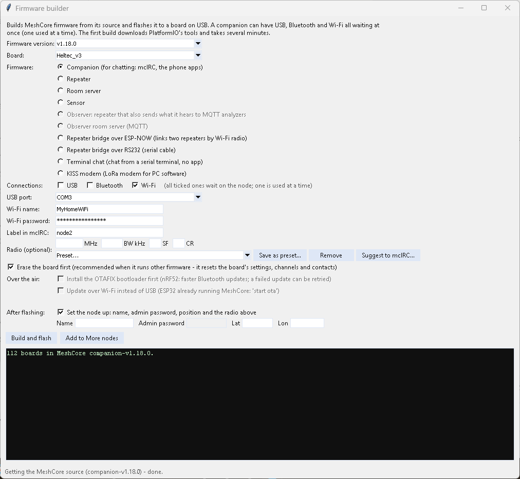 Firmware builder: a companion with Wi-Fi