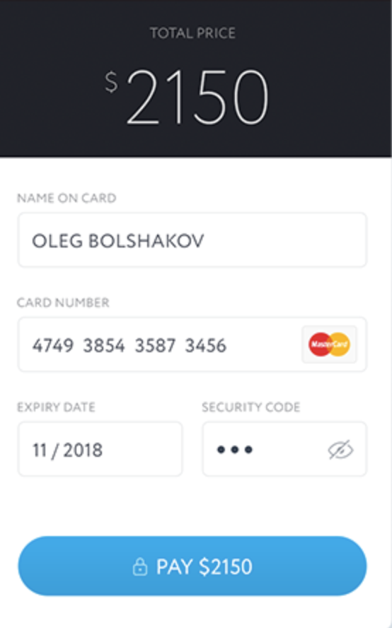 credit card example