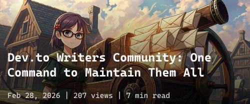 📝 Dev.to Writers Community: One Command to Maintain Them All