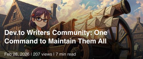 📝 Dev.to Writers Community: One Command to Maintain Them All