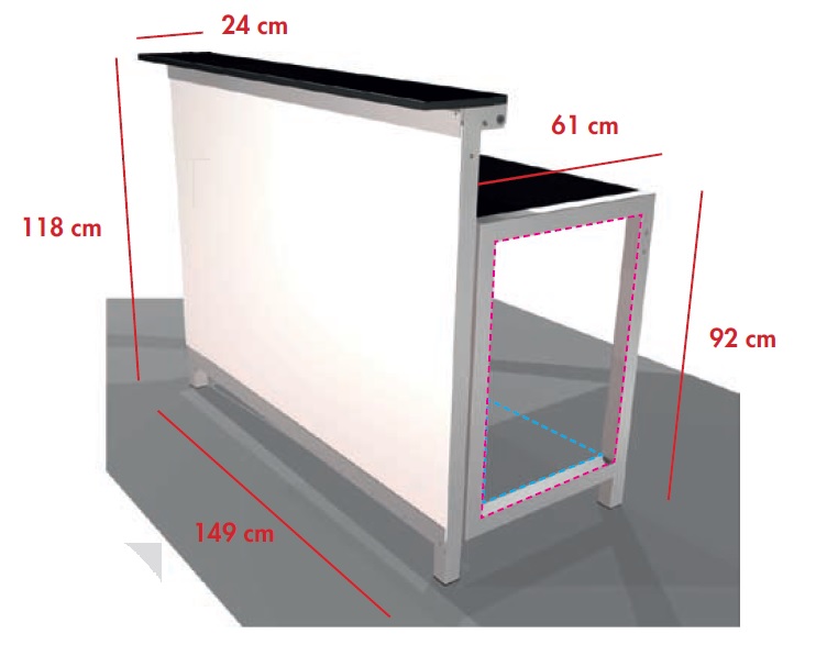 Dimensions comptoir