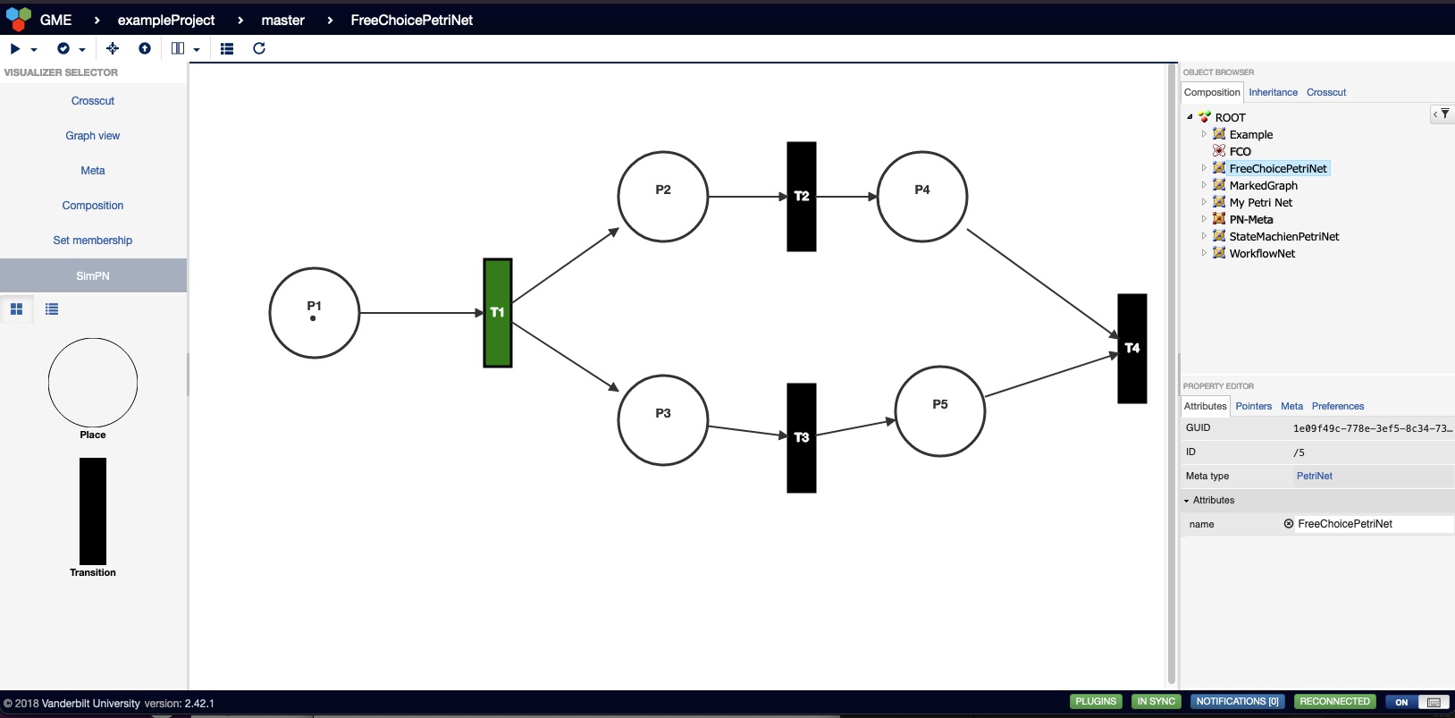 Petri Net in the Simulator