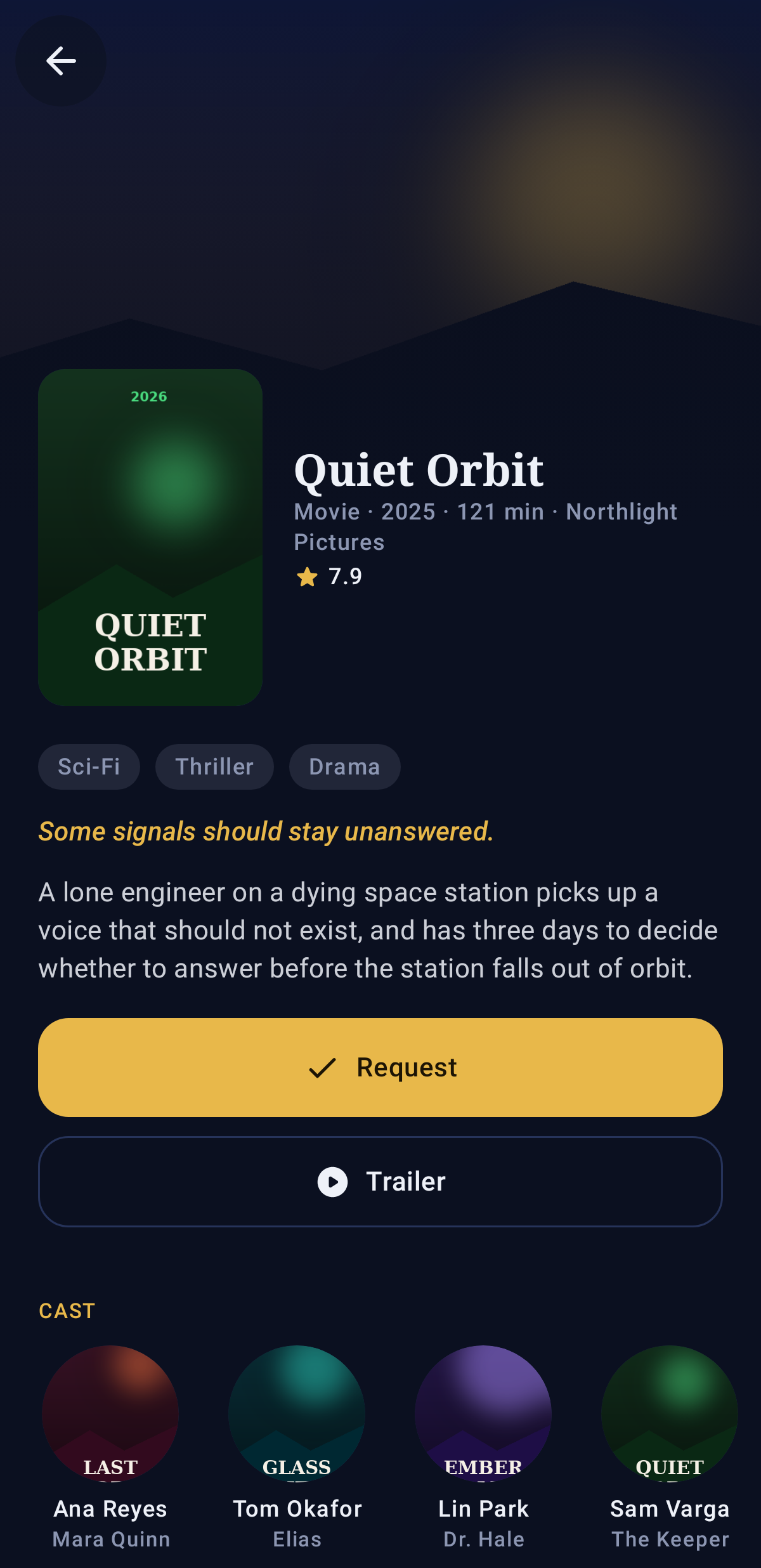 A movie's page