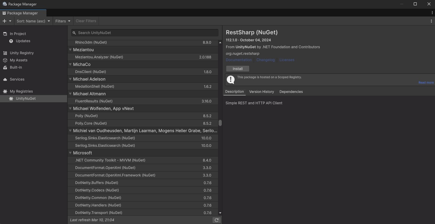 UnityEditorWithNuGet