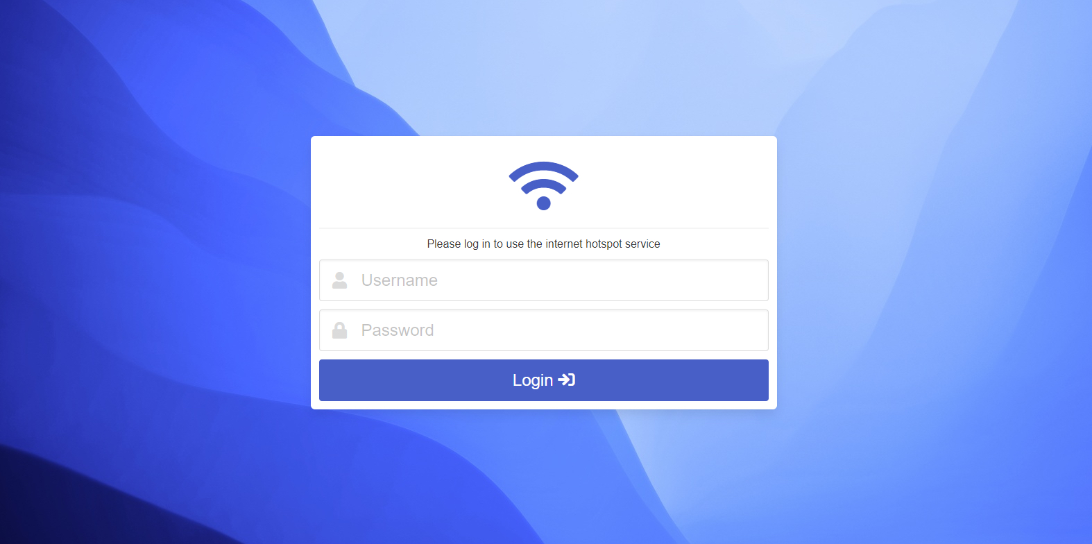 Login page