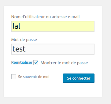 Show login password