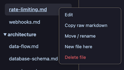 Context menu