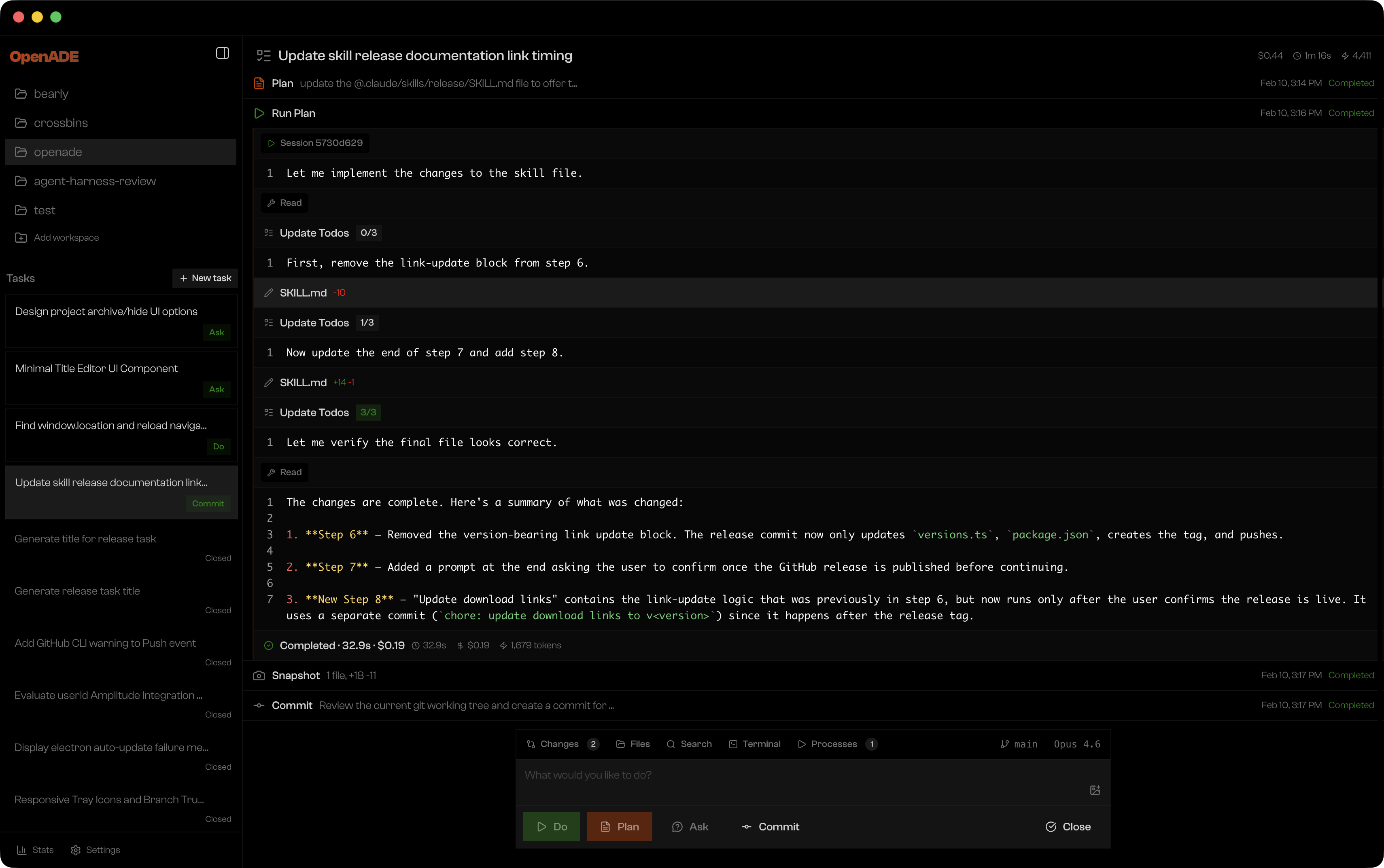 OpenADE Screenshot