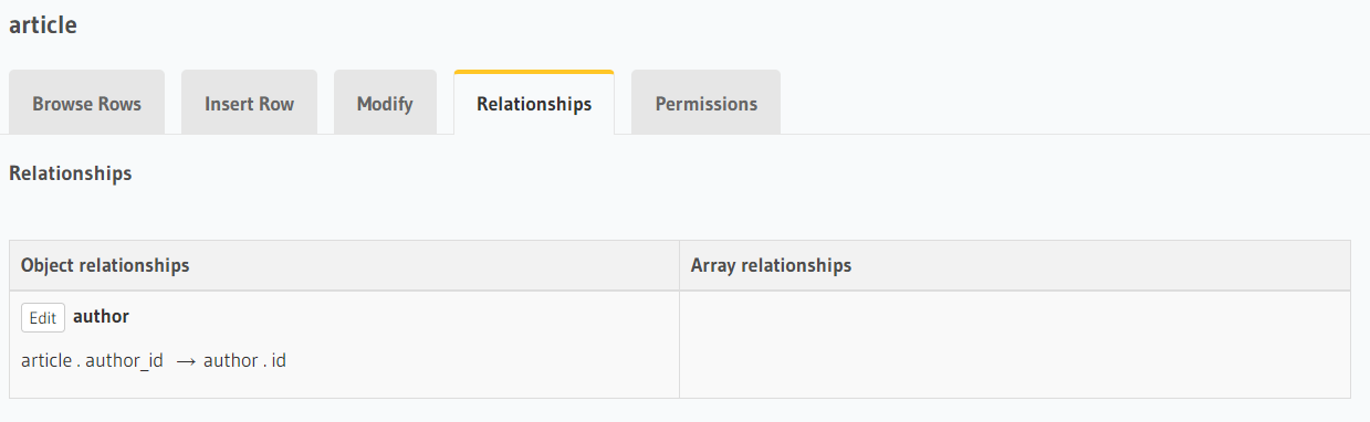 Create a relationship from article table to author table