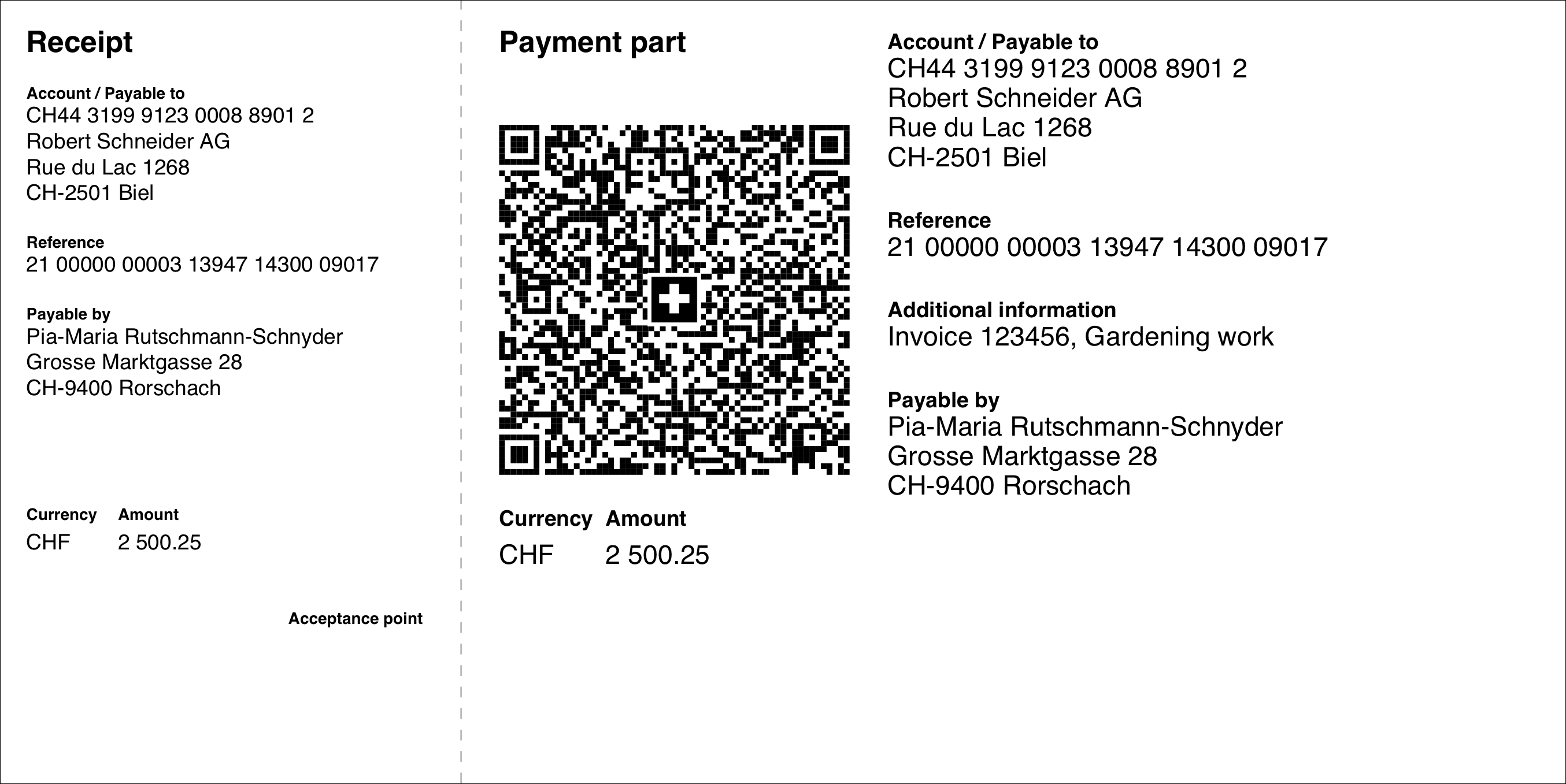 Image of Swiss QR Bill example