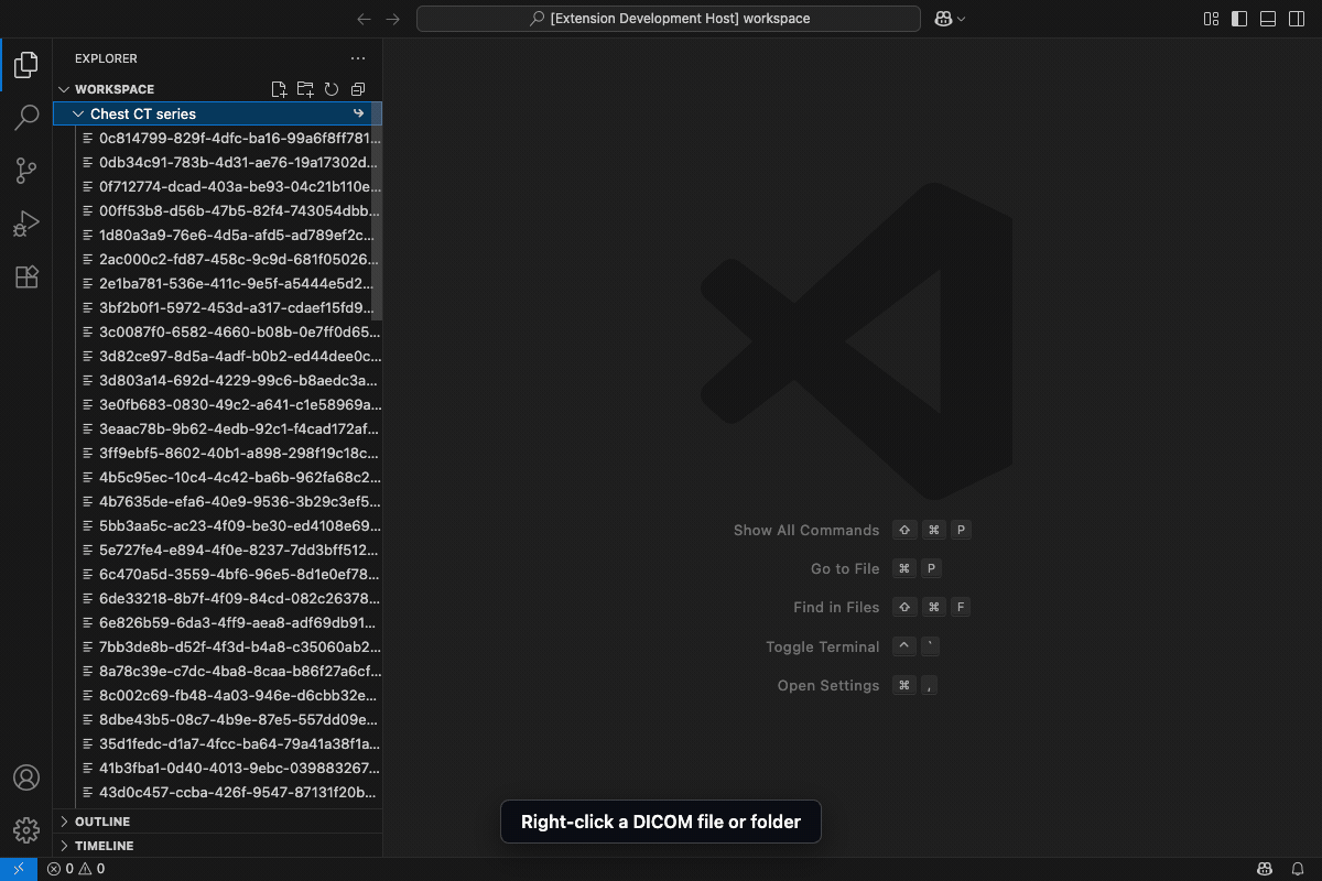 Open DICOM data with dcmview from VS Code Explorer