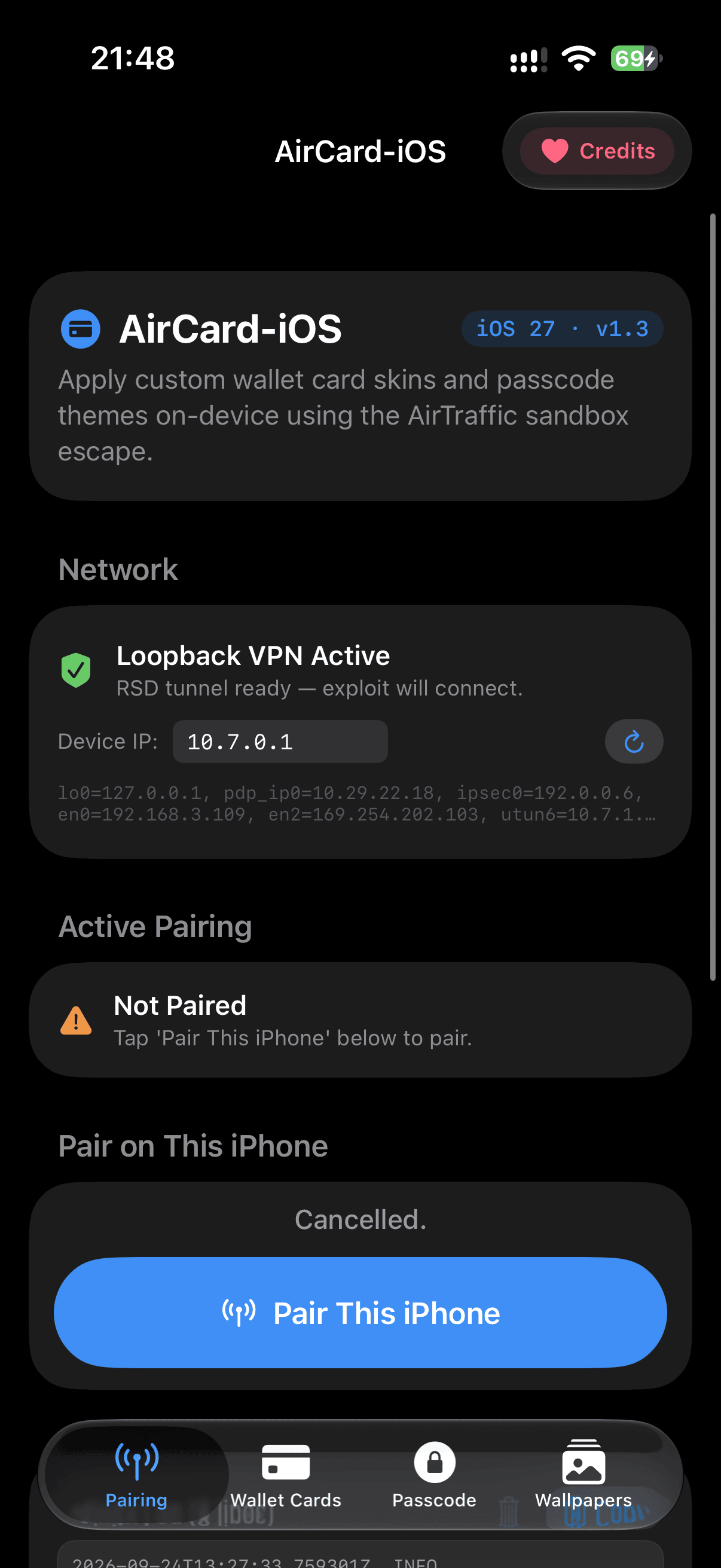 Screenshot 2 of AirCard-iOS