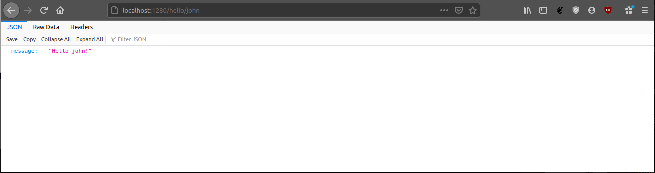 Figure 3 - Controller method which greets a user.