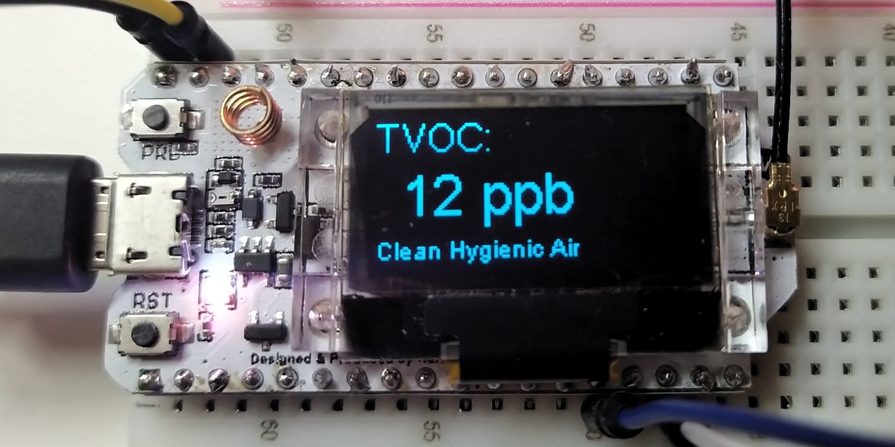 ESP32 showing volatile organic compound levels - they are even interpreted for better understanding!